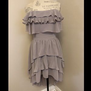 Strapless Ruffle Hi-Lo Dress